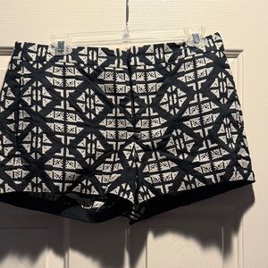 Lucky Brand Black and White Geometric High Waist Shorts